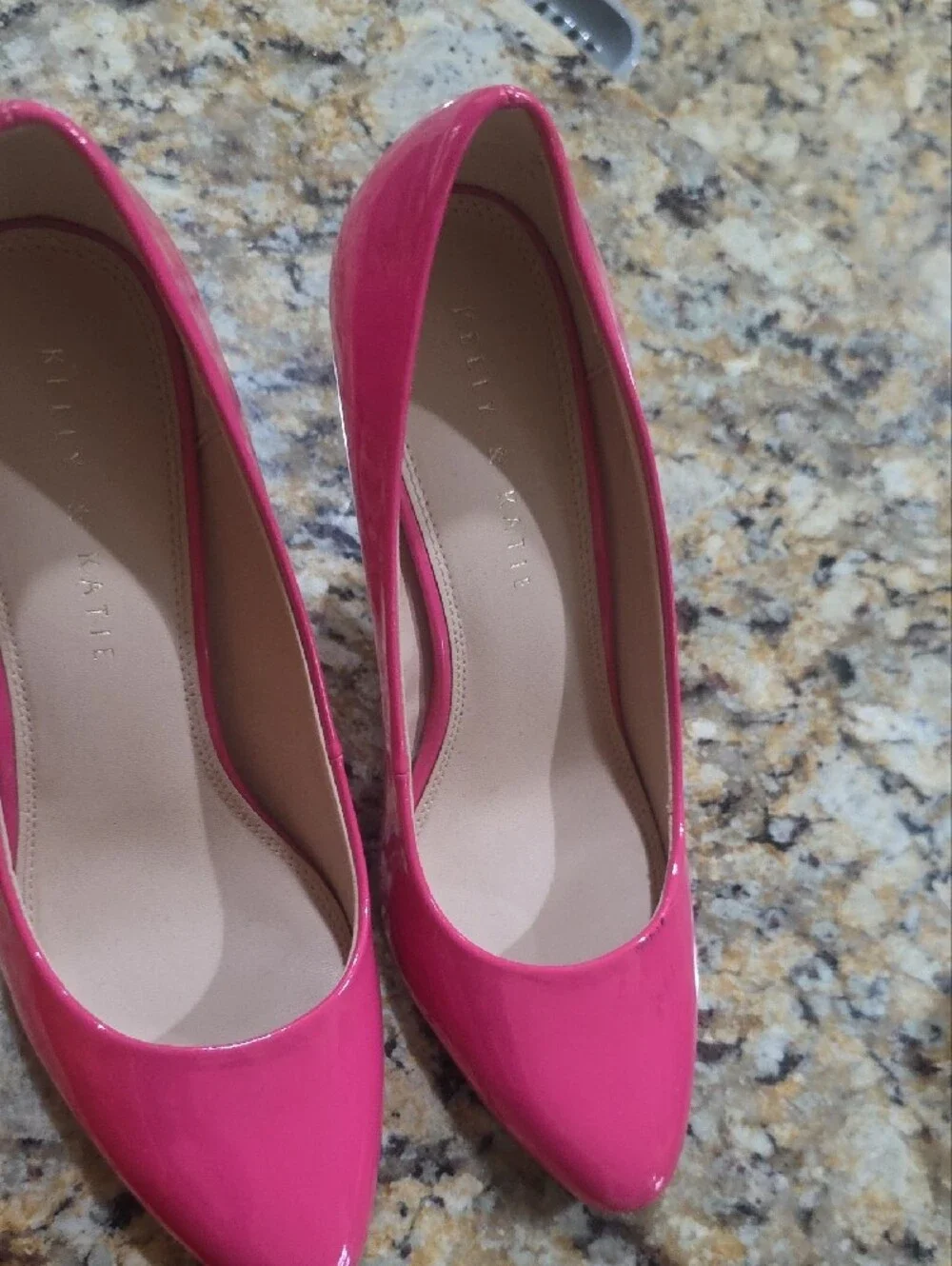 Kelly & Katie Hot Pink Patent Pointed-Toe Pumps